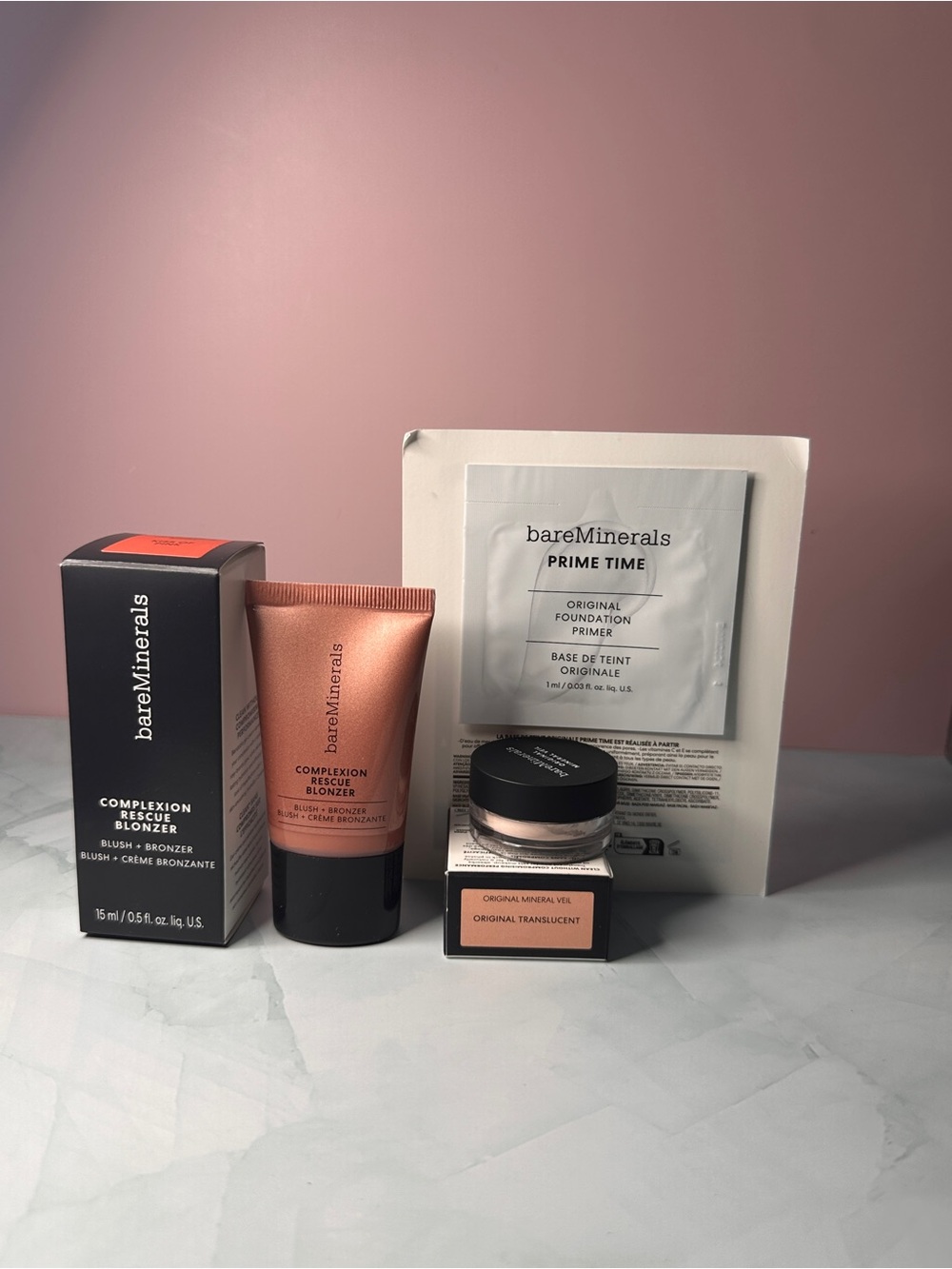 bareMinerals Complexion Rescue Bronzer - ,translucent powder mini, & primer